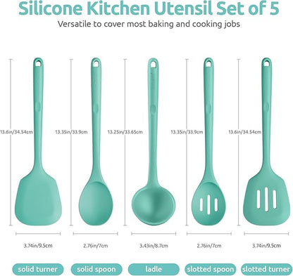 600ºF Heat Resistant Kitchen Utensil: U-Taste 13.6" Extra Long Silicone Cooking - Image 2