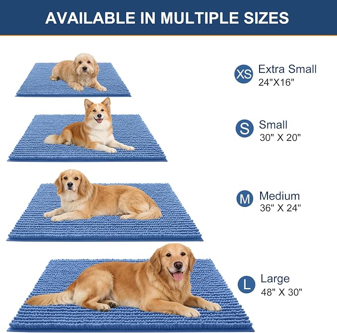 OLANLY Dog Door Mat for Muddy Paws 59x20, Ultra Absorbent Chenille Mud Doormat - Image 2