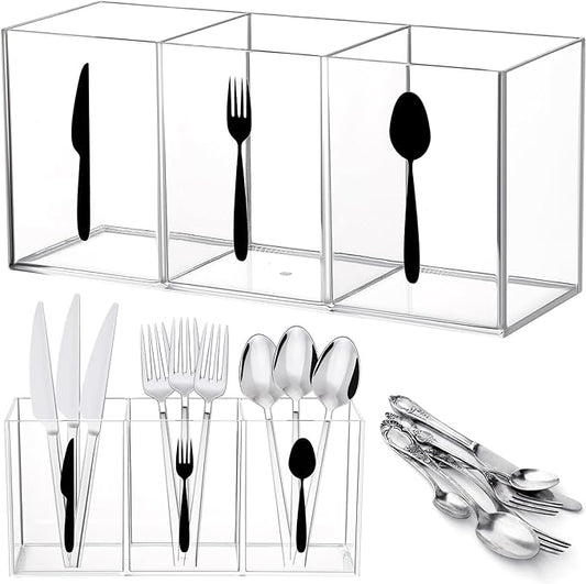 Suzile Acrylic Cutlery Storage Organizer Bin Silverware Caddy Countertop Knife by Suzile