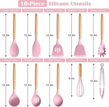 E-far Silicone Cooking Utensils Set, 10-Piece Kitchen Utensils Set - Image 2