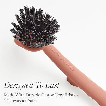 Earth & Mango Magnetic Dish Brush & Scraper, Snaps to Sink, Non-Scratch - Image 5