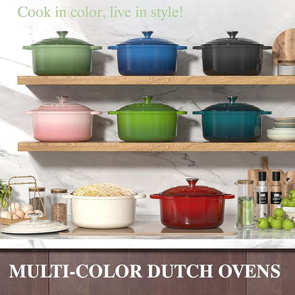 Umite Chef Enameled Cast Iron Dutch Oven-7QT Pot - Image 8