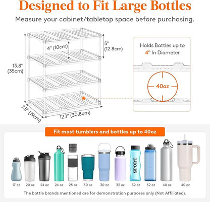 Lifewit Stackable Bottle Storage Organizer, Large Slot Water Bottle Tumbler Cup - Image 2