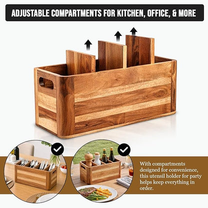 Wooden Caddy Utensil Holder - Image 5