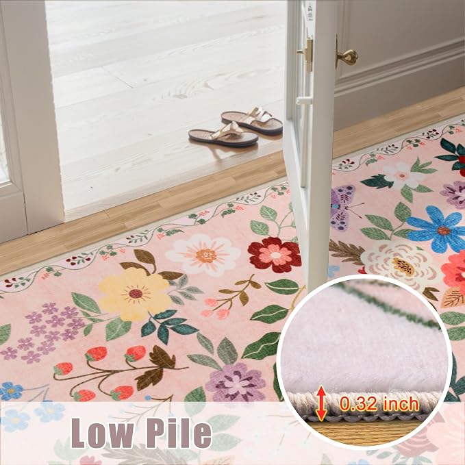 10x12 Area Rugs for Living Room: Floral Washable Rug Vintage Large Soft Boho - Image 8