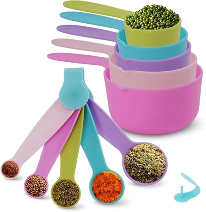 10PCS Measuring Spoons and Cups Set Stackable Nesting Cups Spoons by Puctstone
