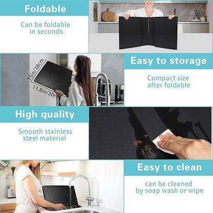 4 Sided Oil Splatter Guard Grease Splatter Guard Stove Splatter Guard, Splatter - Image 5