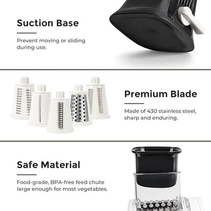 X Home 5-in-1 Rotary Cheese Grater - Image 5