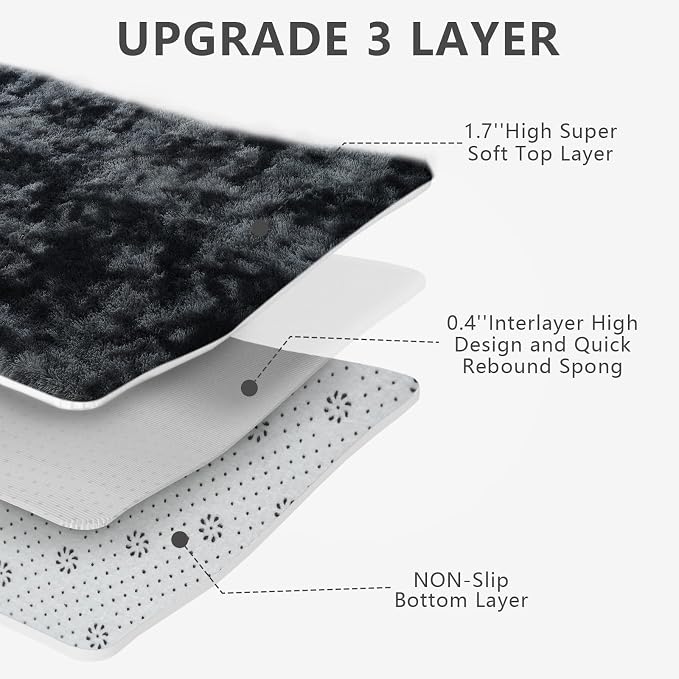 Shag Area Rugs for Bedroom Living Room, 5X8 Ultra Soft Fluffy Area Rugs for Dorm - Image 4