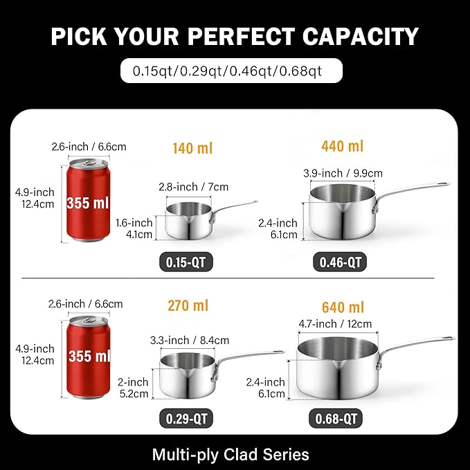 Cooks Standard Stainless Steel Butter Warmer 0.68 QT, 640ml Mini Butter - Image 2