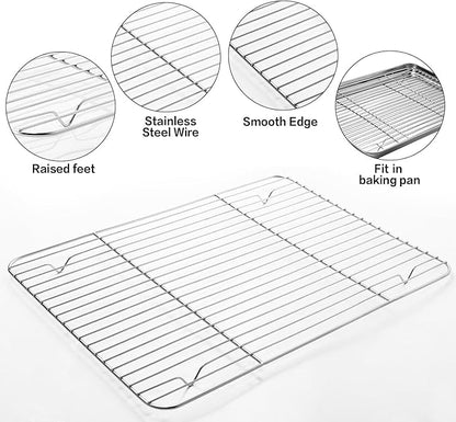 MCIRCO 6 Piece Stainless Steel Baking Sheet - Image 4