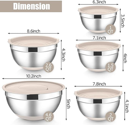 E-far Stainless Steel Mixing Bowls - Image 2