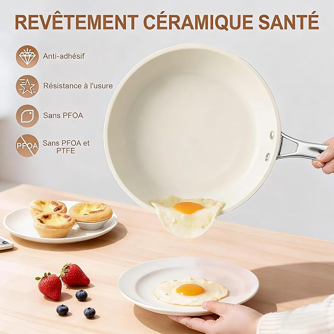 11 Inch Ceramic Nonstick Frying Pan Skillet - Image 4