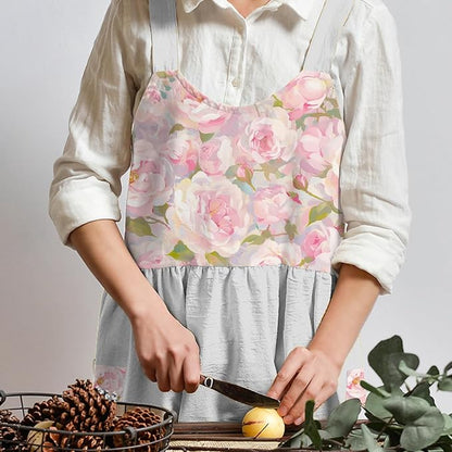 Uaussi Cotton Linen Apron Cross Back Work Apron - Image 3