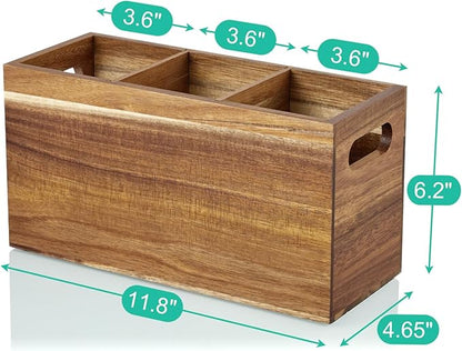 ALELION Acacia Wood Utensil Holder Organizer - Image 7
