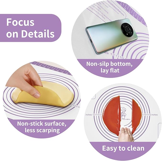 Non-stick Silicone Pastry Mat, Extra Large Silicone Baking Mat - Image 5