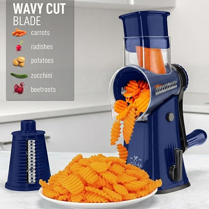 Zulay Kitchen Rotary Cheese Grater 5 Blade Cheese Shredder - Image 4