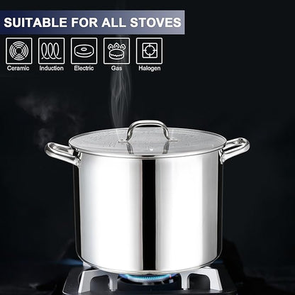 Stainless Steel Large Stock Pot, LIANYU 16 QT Heavy Duty Stockpot - Image 3