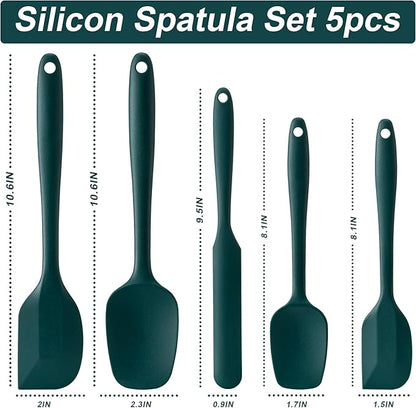 Silicone Spatula Set, 5 Piece Food Grade Rubber Spatulas - Image 2