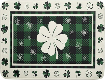 Giwawa Patrick Clovers Dish Drying Mat 18"x24" Lucky Shamrock Spring Leaf Dish by Giwawa