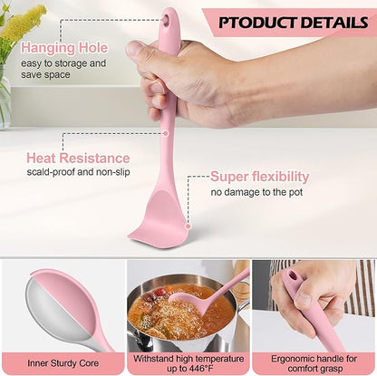 Homikit 15-Piece Kitchen Utensil Set, Silicone Cooking Utensils Spatula Set - Image 3