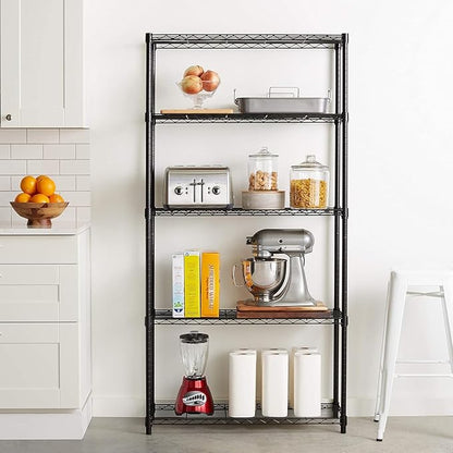 Amazon Basics 5-Shelf Adjustable Heavy Duty Steel Wire Rack, Space Saving - Image 4