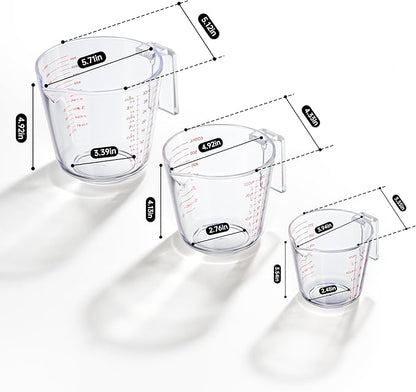 Measuring Cups, Plastic Measuring Cups Set of 3-1000ml, 300ml - Image 2