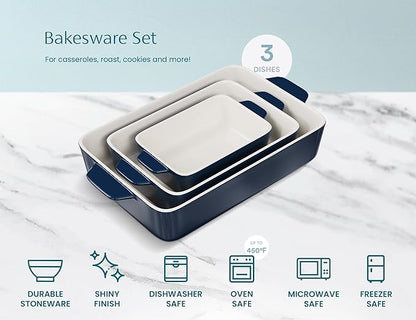 Kook Casserole Dish, Ceramic Baking Dish, Large Lasagna Pan Deep - Image 5