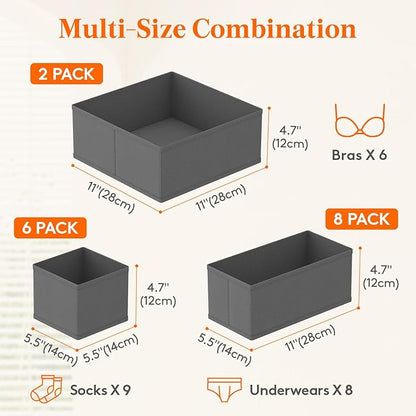 Lifewit 16 Pack Drawer Organizer, Dresser Underwear Drawer Organizer Bins - Image 2