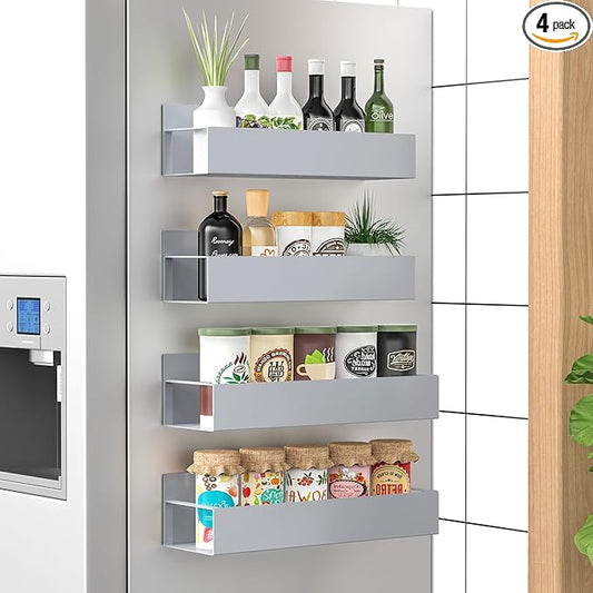 HuggieGems 4 Pack Magnetic Spice Storage Rack Organizer by HuggieGems