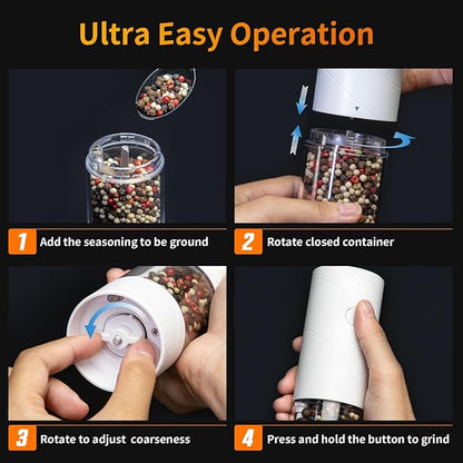 2Pack Electric Salt and Pepper Grinder Set USB Rechargeable - Image 7