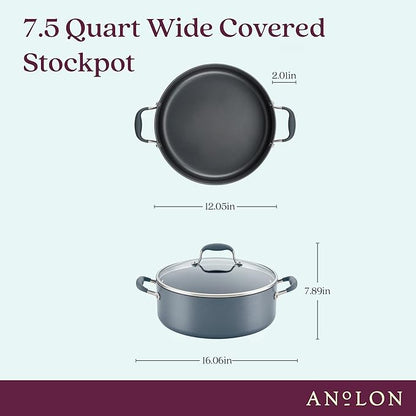 Anolon Advanced Home Hard-Anodized Nonstick Wide Stock Pot/Stockpot - Image 2