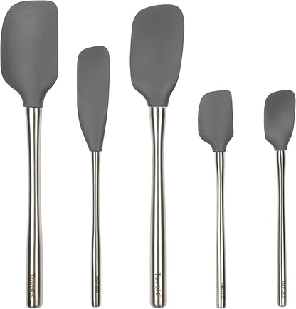 Tovolo Stainless Steel Handled Silicone Spatula Set of 5 Charcoal Gray by Tovolo