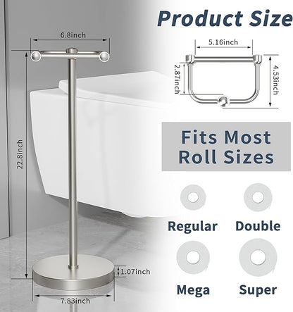 RARXTR Toilet Paper Holder Stand, Post Pivoting Design Free Standing Toilet - Image 6