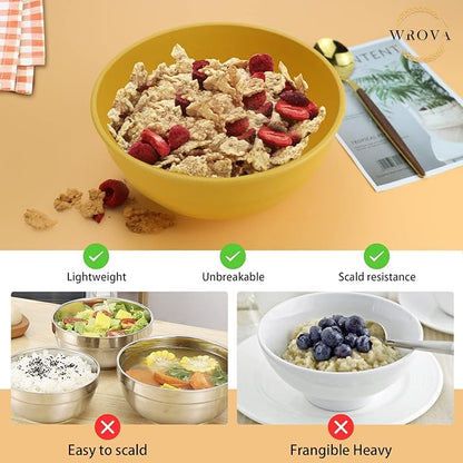 Wheat Straw Bowls Set 60 OZ Unbreakable Large Cereal Bowls Set of 6 Microwave - Image 4