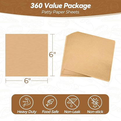 360 Count 6"x 6" Heavy Duty Patty Paper Sheets - Image 2