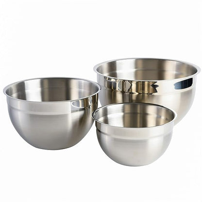 Babish 3-Piece Stainless Steel Mixing Bowl Set – Nesting Metal Bowls by Babish