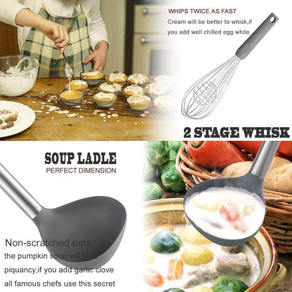Silicone Kitchen Cooking Utensils Set - Image 4