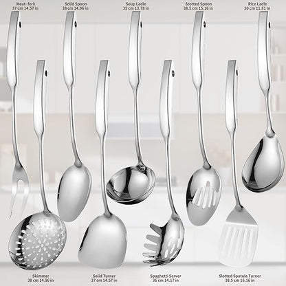 9PCS Silverware Set for 304 Stainless Steel Kitchen Utensils Set Cooking - Image 2