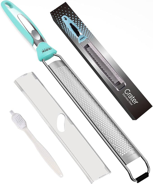 Ourokhome Kitchen Lemon Zester, Stainless Steel Hand Held Parmesan Cheese Grater by Ourokhome