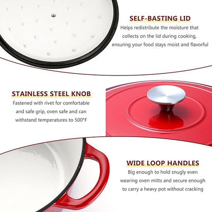 3 Qt Enameled Cast Iron Dutch Oven - Image 8
