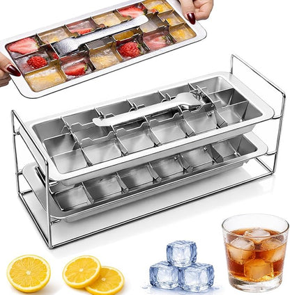 Stainless Steel Ice Cube Trays, Metal Ice Cube Trays by Unknown
