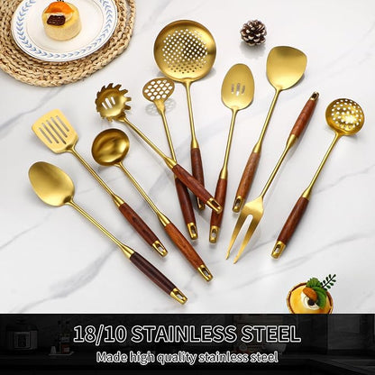Izurok 18/10 Stainless Steel Kitchen Utensils Set, 10 Piece Cooking Utensils - Image 6