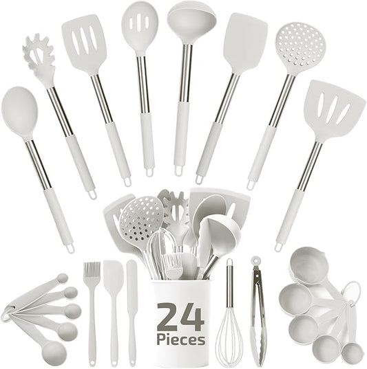 Silicone Kitchen Utensils Set by CulinaryCouture