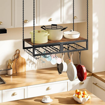 HOOBRO Hanging Pot Rack, Space-Saving Pot Hanger - Image 2