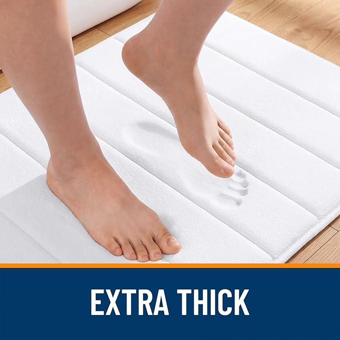 OLANLY Memory Foam Bath Mat 32x20, Super Soft Absorbent Bathroom Rugs, Quick Dry - Image 6
