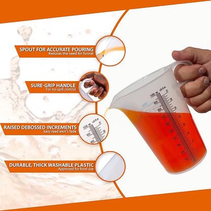 32oz Measure Pitcher with Convenient Conversion Chart – Extra Strong Food Grade - Image 8