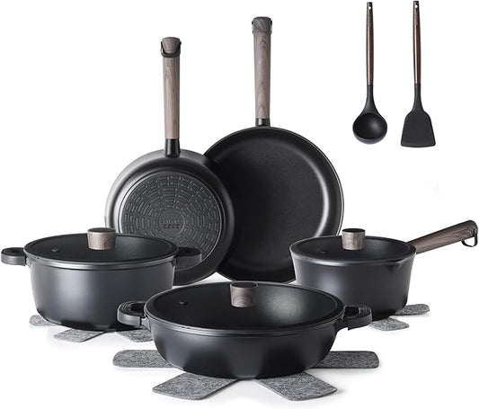 SENSARTE 15Pcs Nonstick Cookware Set Pots and Pans Set Kitchen Cooking Frying by SENSARTE