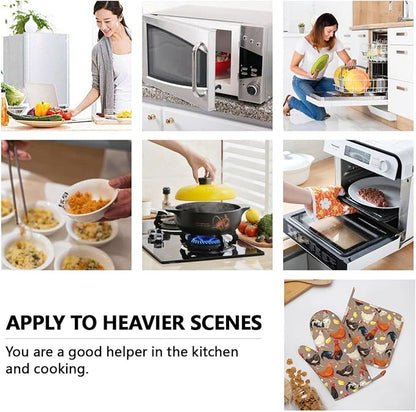 Fun Hen Chicken Rooster Oven Mitts and Pot Holders Set of 4 Silicone Heat - Image 8