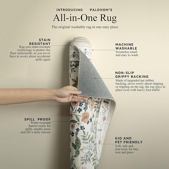 Washable Area Rug for Living Room: 9x12 Area Rugs for Bedroom Vintage Stain - Image 4